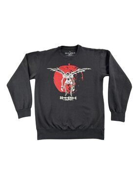 Death Note Sweatshirt Mens Medium Black Ryuk Graphic Fleece Crewneck Anime Goth